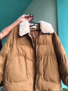 Faux Fur Collar Puffer Coat