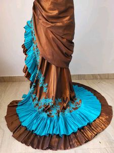 Unique Brown &amp; Turquoise Gown