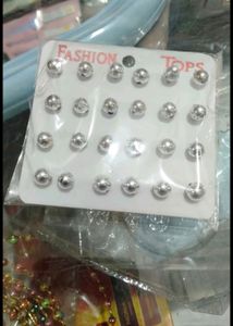 Set Of 12 Pairs Silver Earrings