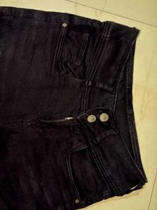 Black Denim Bermuda Shorts