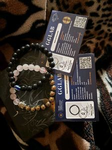 love quartz pyrite and evil eye Gemstone Bracelet