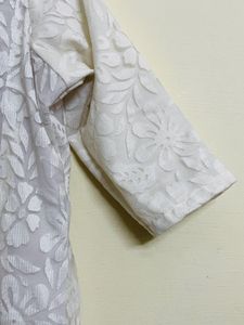Elegant White Floral Lace Dress