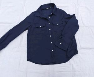 Mixxo NAVY BLUE Button-down Shirt Women