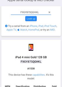 iPad Mini 4 128GB (Gold )