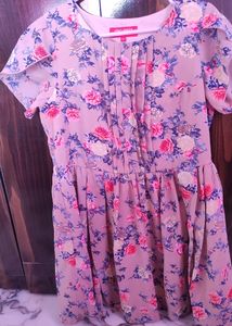 Elegant Look Frock With Florecent Print