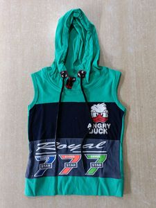 2 To 3 Year Boys SLEEVELESS HOODIE T-SHIRT 👕