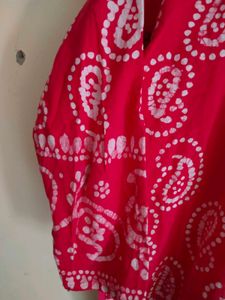 Red Paisley Print Kurta