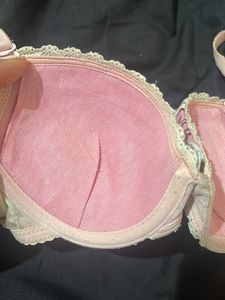 Cute Graphic Pink Lace Bra Y2k