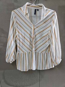 Striped Button-Down Top