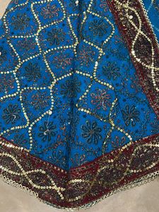 Beautiful Embroidery Saree With Attached Blouse