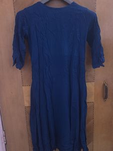 Navy Embroidered Kurti