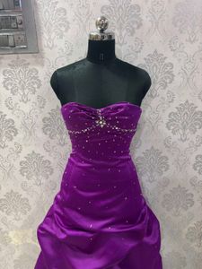Elegant Purple Embellished Gown