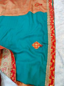 Pot Pattern Border Double Colour Saree