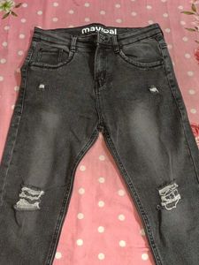 Mayoral Grey Ripped Denim Jeans