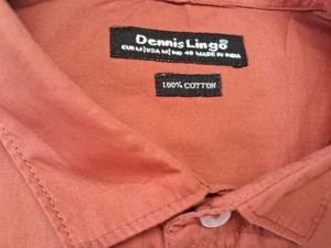 DENNIS LINGO Orange Long Sleeve Button Down