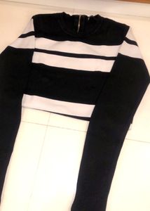 Black Nd White Zara Crop Top