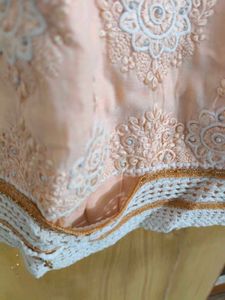 Peach Embroidered Kurti
