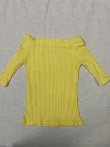 Yellow off shoulder Top &amp; Skirt Set