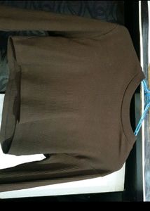 Ribbed Brown Top
