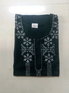 Very New Dark Green Stone Work Nighty