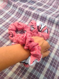 Pink Scrunchies Combo Of 3
