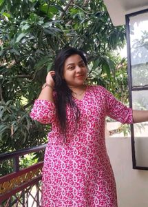 Pink & White Print Kurti