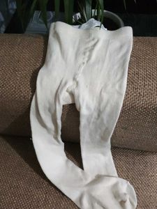 Girls White Cotton Tights ..New