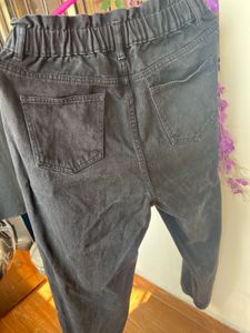 Grey Elastic Waist Jeans