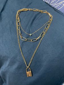 Multilayer Key Heart Locket Chain For Women