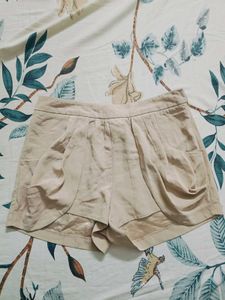 Beige Flowy Shorts