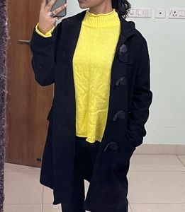 Hooded Toggle Duffle Wool Coat for Women