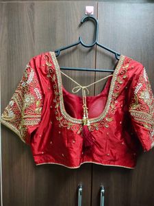 Red Bridal Maggam Blouse