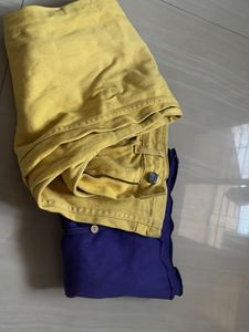 Yellow Flare Jeans purple top co. set