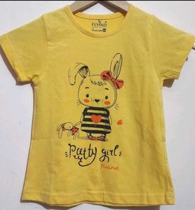 Gold Color T-shirt For 4- 5 Year Girl