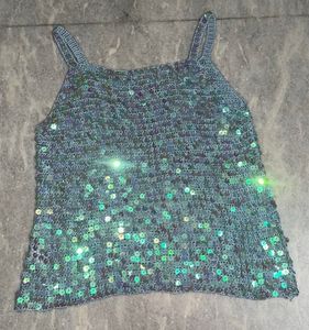 crochet y2k sequin top beach