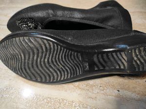 Black Embellished Bow Ballet Flats
