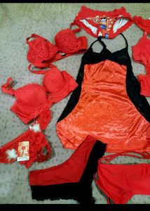 mix size Red Lingerie Set