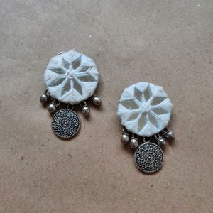 Mirror Embroidery Earrings - 55