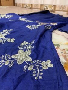 Elegant Blue Embroidered Anarkali Dress