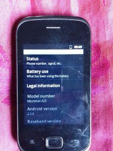 Black Smartphone Micromax A25