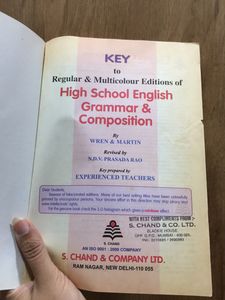 Key To Wren And Martin’s English Grammar And Composition