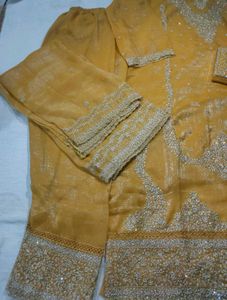 Elegant Ethnic Stitched Suit Set With Hand Purse
