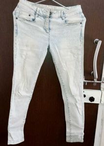 Light Blue, Ribbed Jeans