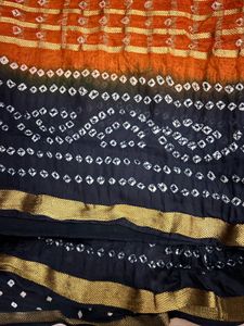 New  Pure Bandhej Saree With Blouse Piece