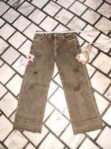 Distressed Wide Leg Jeans... Length 37.5 Cm