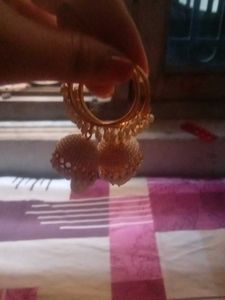 Pearl Drop Hoop Earrings