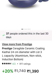 Prestige Nonstick Kadai