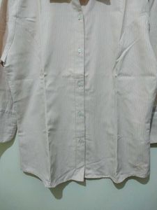Auburn Hill Pastel Orange White Striped Formal Shi