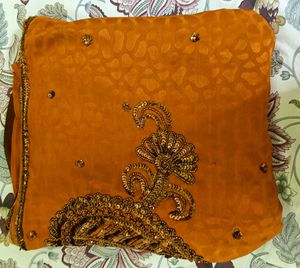 Embroidery Saree With Free Size Blouse 🥀