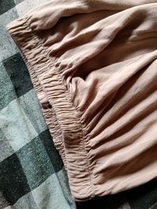 Beige Embroidered Palazzo Pants